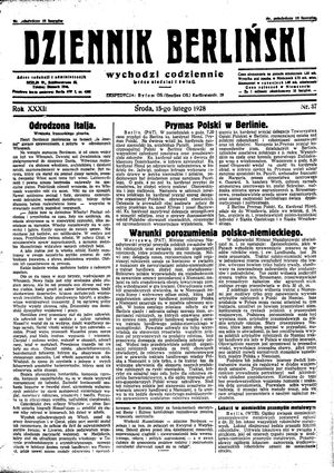 Dziennik Berliński vom 15.02.1928