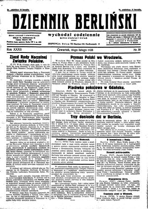 Dziennik Berliński vom 16.02.1928