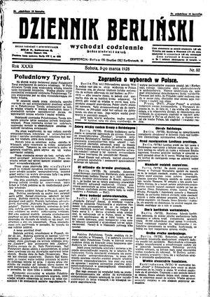 Dziennik Berliński vom 03.03.1928