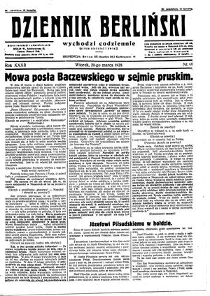 Dziennik Berliński vom 20.03.1928