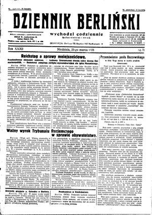 Dziennik Berliński vom 25.03.1928