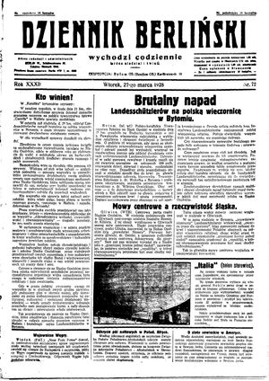 Dziennik Berliński vom 27.03.1928