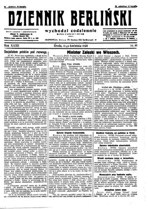 Dziennik Berliński on Apr 11, 1928