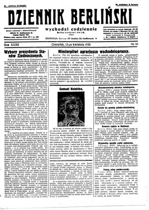 Dziennik Berliński on Apr 12, 1928