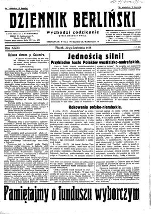 Dziennik Berliński on Apr 20, 1928