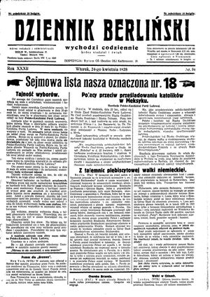 Dziennik Berliński on Apr 24, 1928