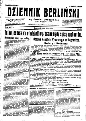 Dziennik Berliński vom 03.05.1928