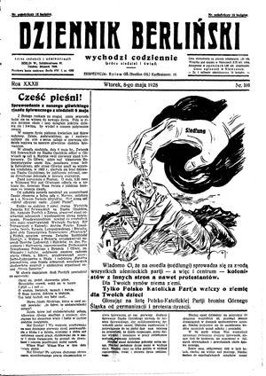 Dziennik Berliński vom 08.05.1928