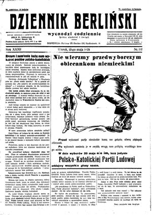 Dziennik Berliński vom 15.05.1928