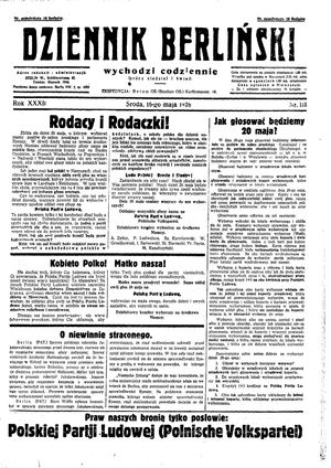 Dziennik Berliński vom 16.05.1928