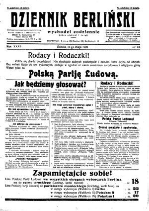 Dziennik Berliński on May 19, 1928