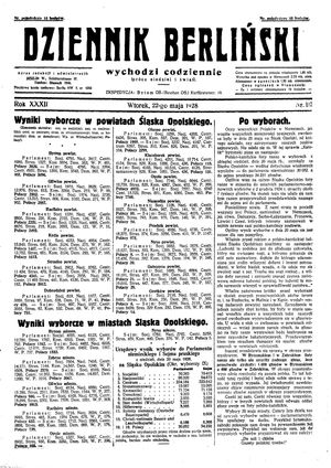 Dziennik Berliński vom 22.05.1928