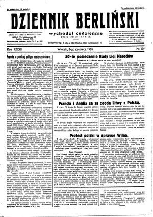 Dziennik Berliński vom 05.06.1928