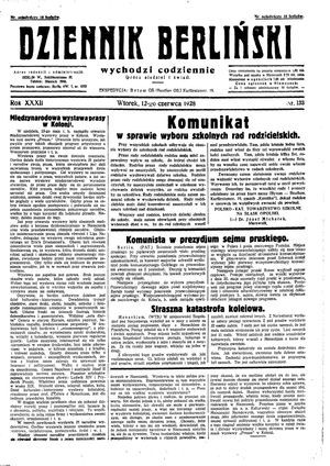 Dziennik Berliński vom 12.06.1928