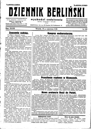 Dziennik Berliński on Jun 19, 1928