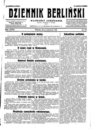 Dziennik Berliński vom 26.06.1928