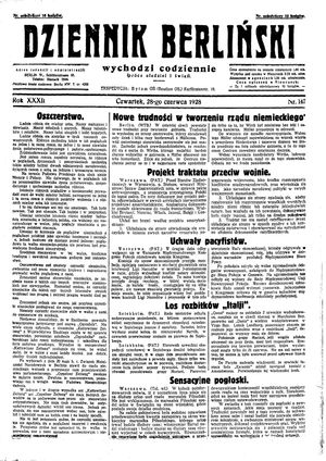 Dziennik Berliński vom 28.06.1928