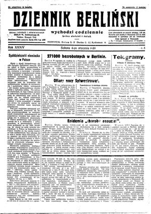 Dziennik Berliński vom 04.01.1930