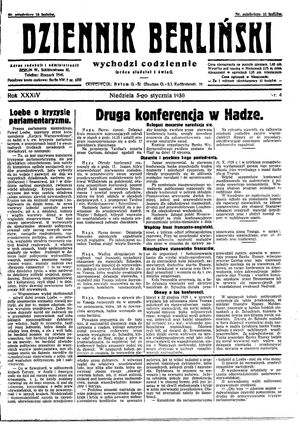 Dziennik Berliński vom 05.01.1930