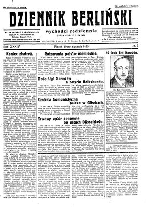 Dziennik Berliński vom 10.01.1930