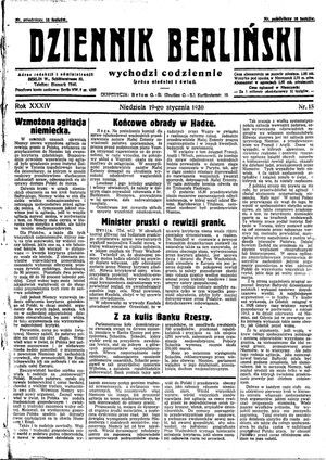 Dziennik Berliński vom 19.01.1930