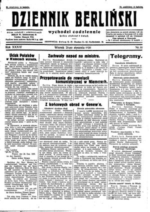 Dziennik Berliński vom 21.01.1930