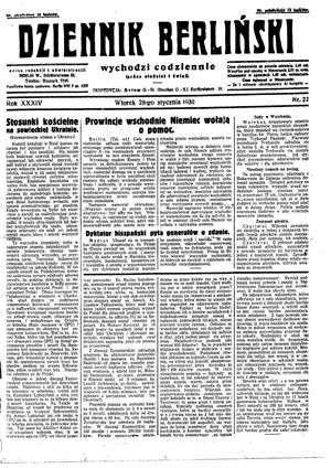 Dziennik Berliński vom 28.01.1930