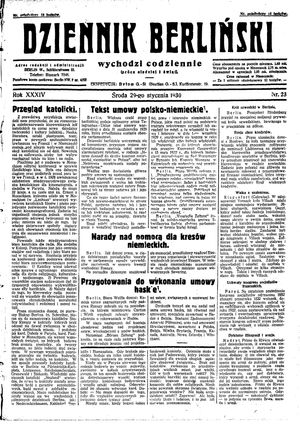 Dziennik Berliński on Jan 29, 1930
