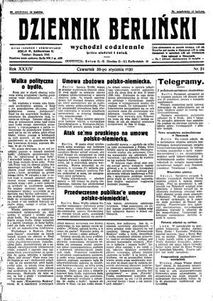 Dziennik Berliński vom 30.01.1930