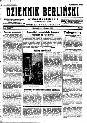 Dziennik Berliński vom 09.02.1930