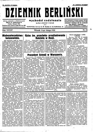 Dziennik Berliński vom 11.02.1930