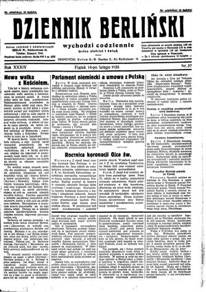 Dziennik Berliński vom 14.02.1930