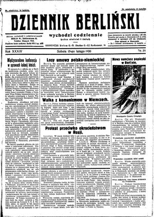 Dziennik Berliński vom 15.02.1930