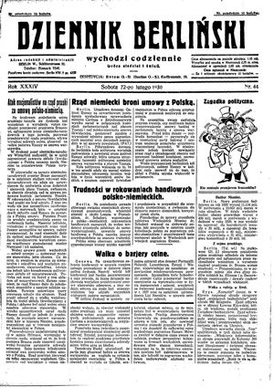 Dziennik Berliński vom 22.02.1930