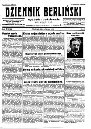 Dziennik Berliński vom 23.02.1930