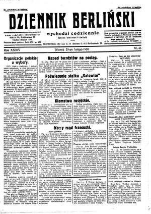 Dziennik Berliński vom 25.02.1930