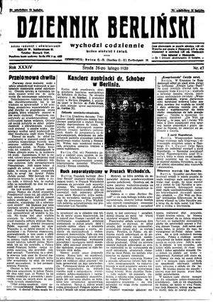 Dziennik Berliński vom 26.02.1930