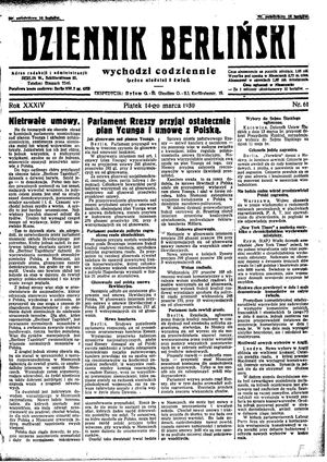 Dziennik Berliński vom 14.03.1930