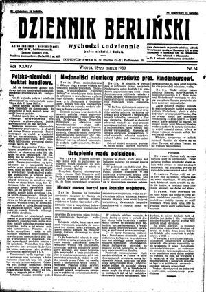 Dziennik Berliński vom 18.03.1930
