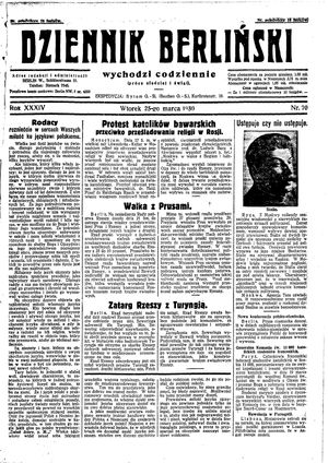 Dziennik Berliński vom 25.03.1930