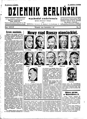 Dziennik Berliński on Apr 1, 1930