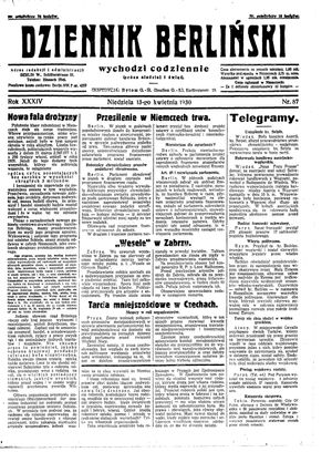 Dziennik Berliński vom 13.04.1930