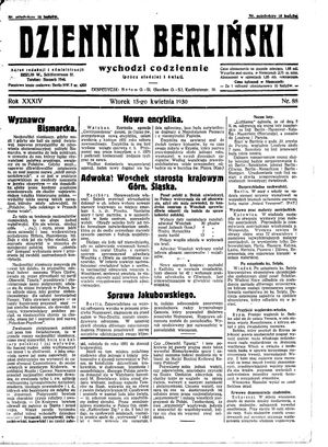 Dziennik Berliński vom 15.04.1930