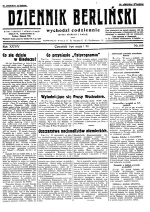 Dziennik Berliński vom 01.05.1930