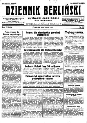 Dziennik Berliński vom 08.05.1930