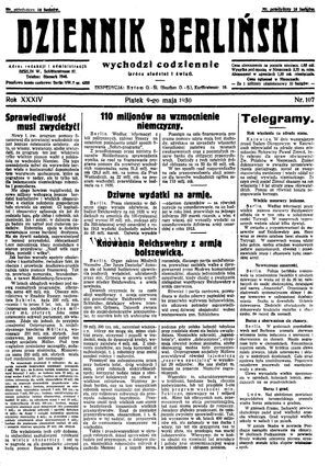 Dziennik Berliński vom 09.05.1930