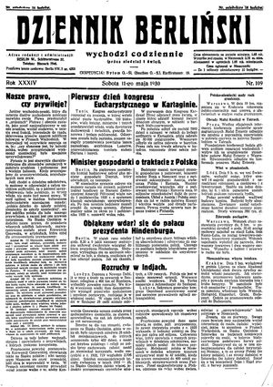 Dziennik Berliński on May 11, 1930