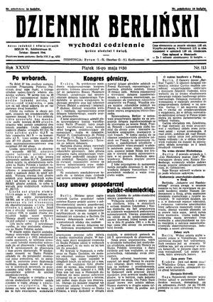 Dziennik Berliński vom 16.05.1930