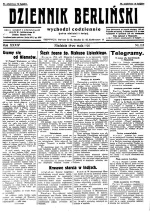 Dziennik Berliński on May 18, 1930