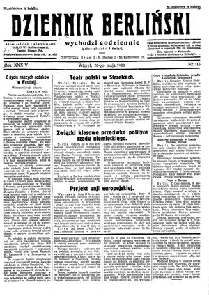Dziennik Berliński vom 20.05.1930